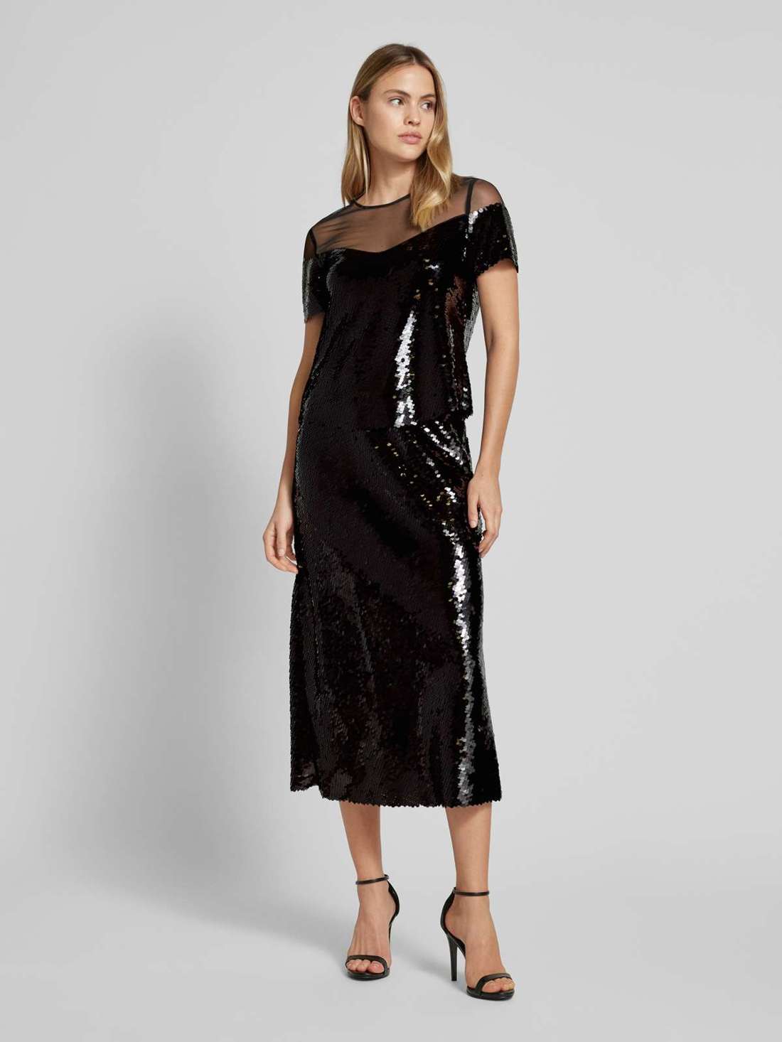 Юбка макси с отделкой пайетками