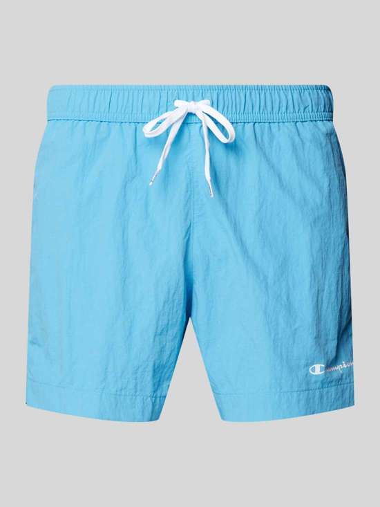 Купальные шорты стандартного кроя с принтом этикетки