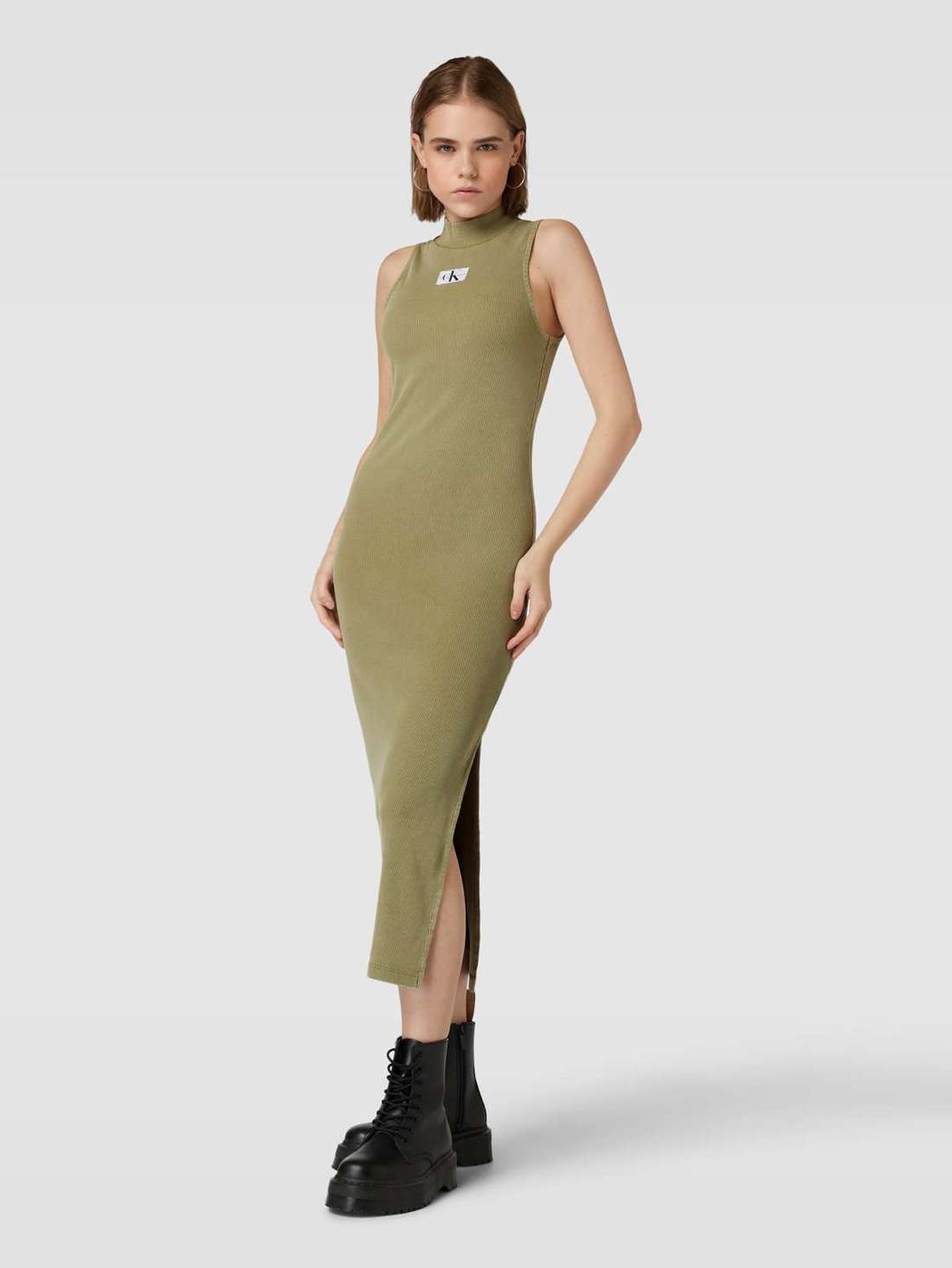 Платье миди в потертом виде