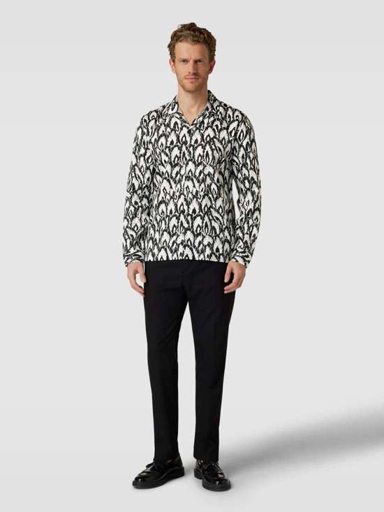 Повседневная рубашка свободного кроя со сплошным узором