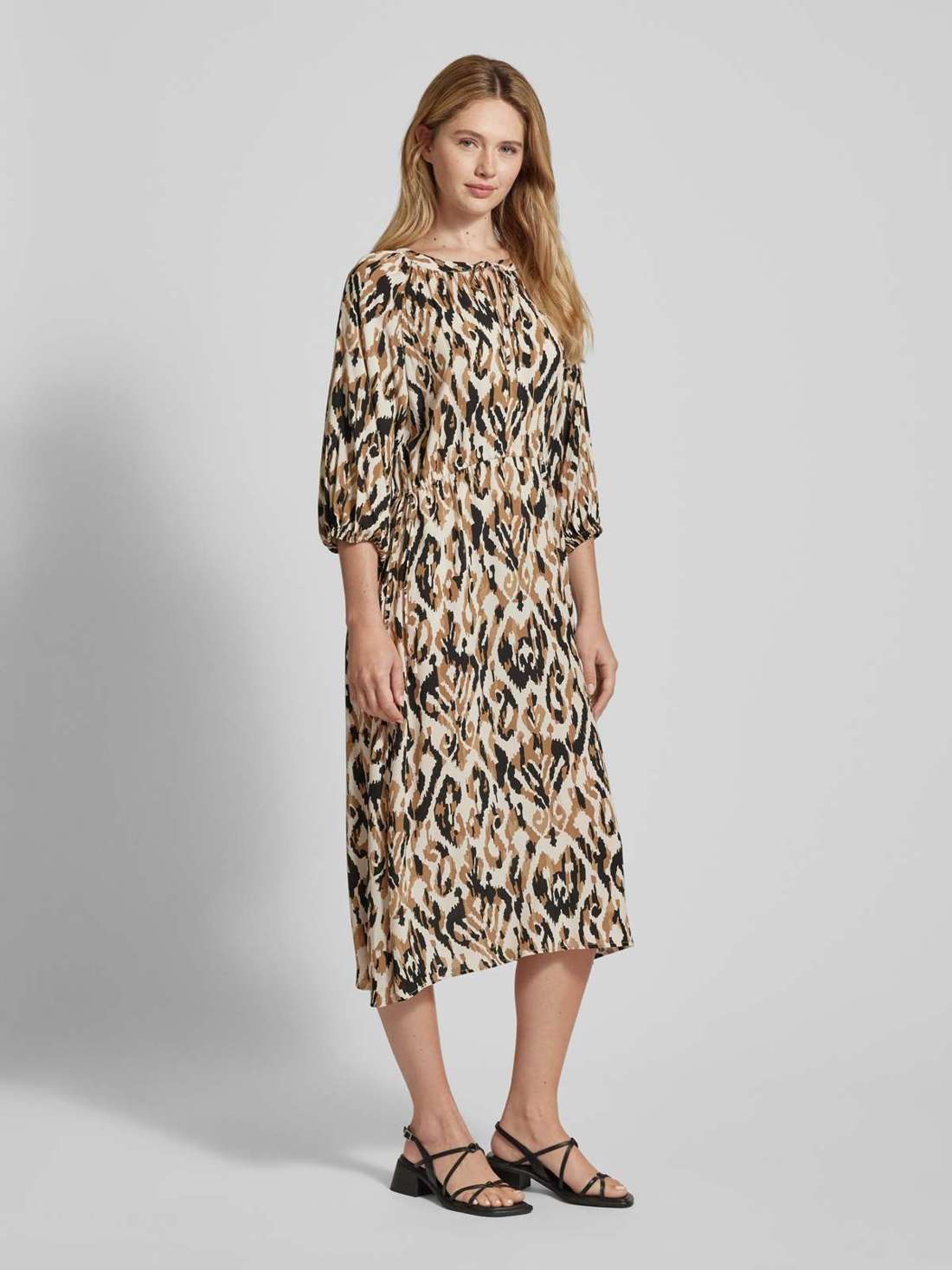 Платье миди с вырезом-капляйкой FANG