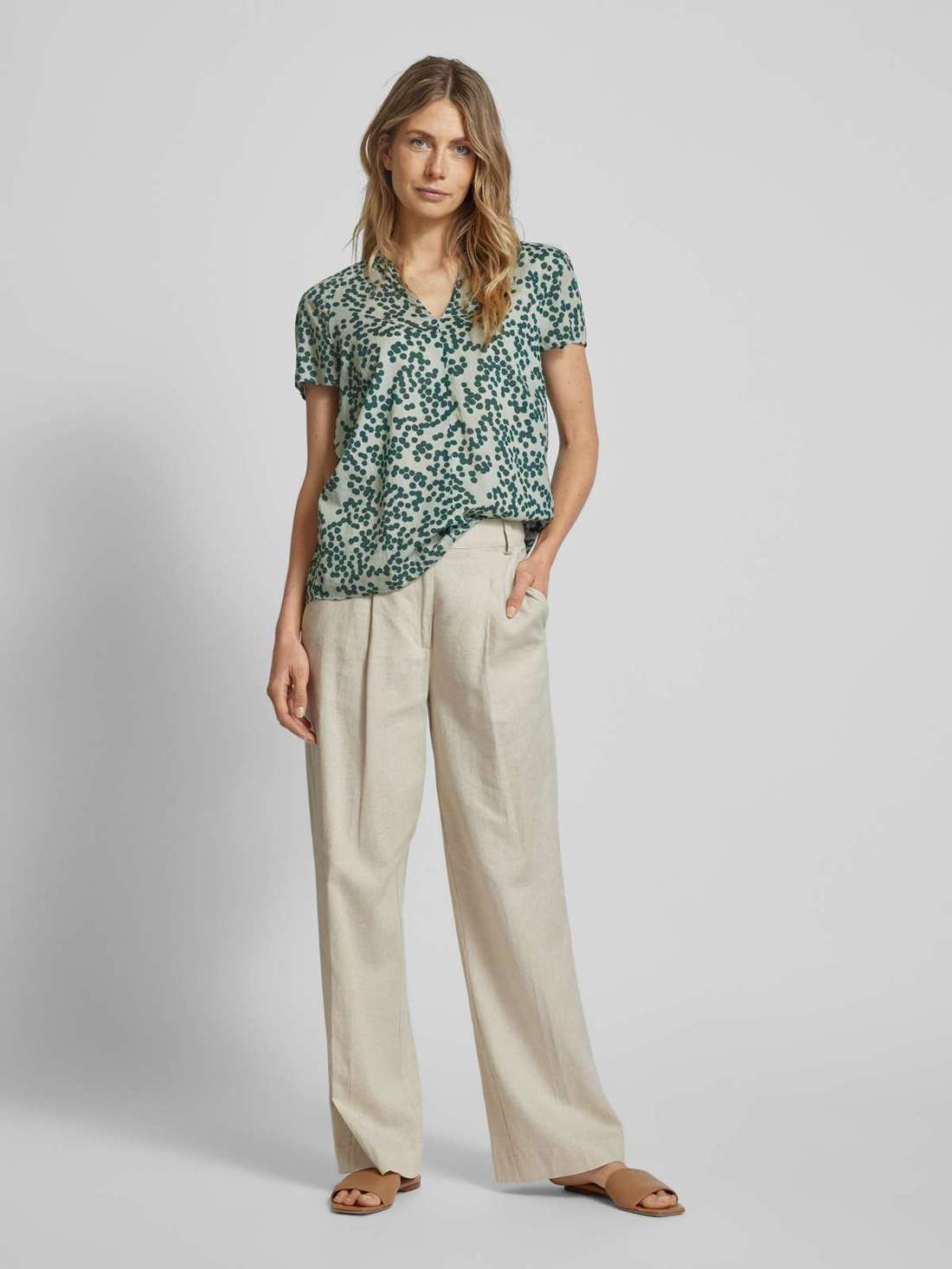 Блуза с воротником-туникой