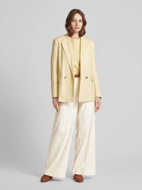 Широкие льняные брюки с заглаженными складками ALVA