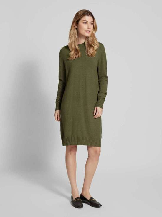 Трикотажное платье длиной до колена из смесовой вискозы с воротником-стойкой