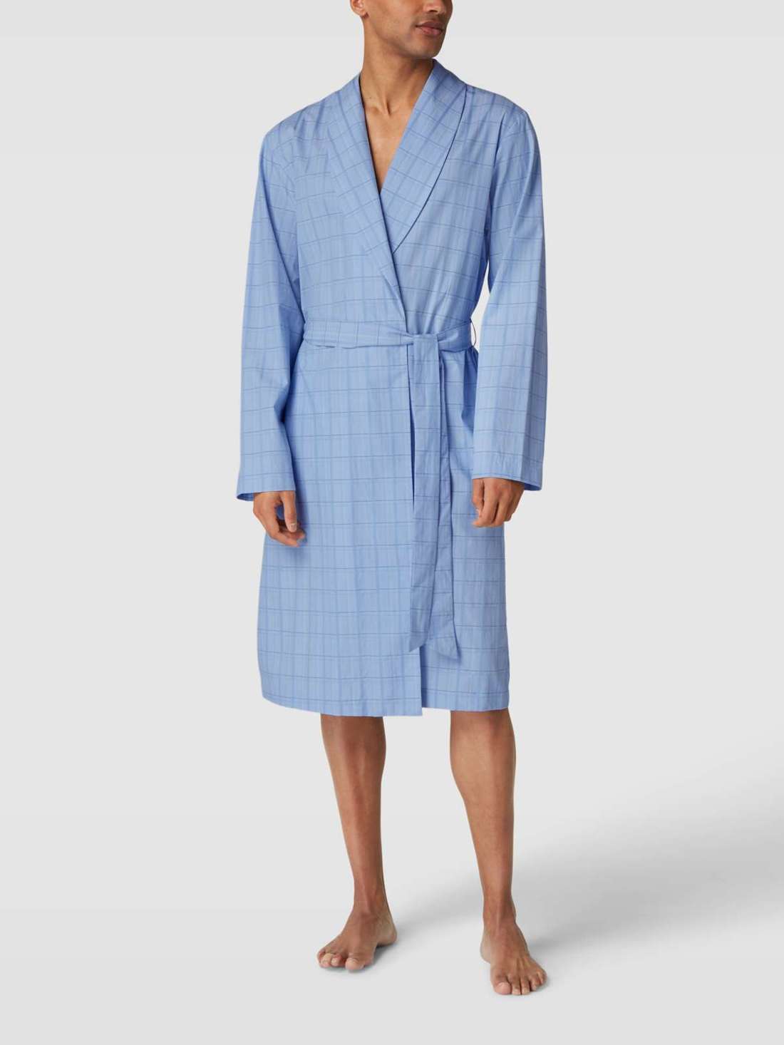 Халат из чистого хлопка в клетку-сетку Ian Robe