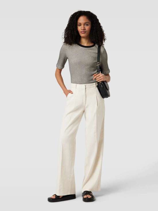 Широкие льняные брюки со складками MIRA