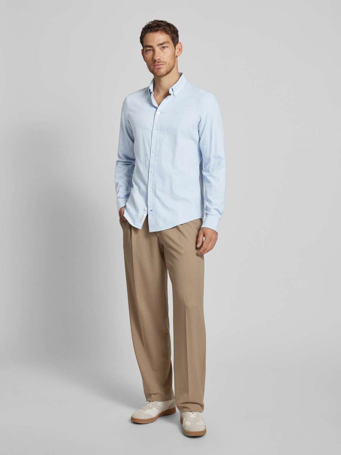 Повседневная рубашка стандартного кроя с воротником на пуговицах ANTON