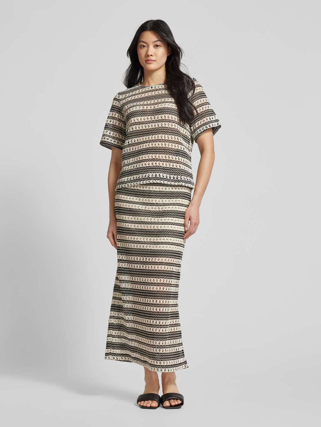 Трикотажная юбка макси с полосатым узором Arthine