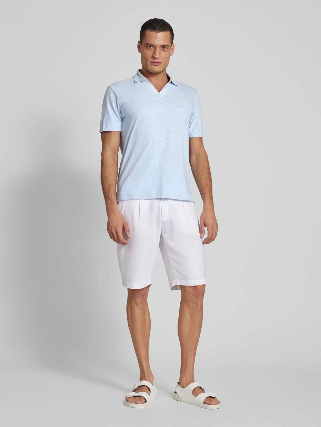 Рубашка-поло стандартного кроя однотонного дизайна