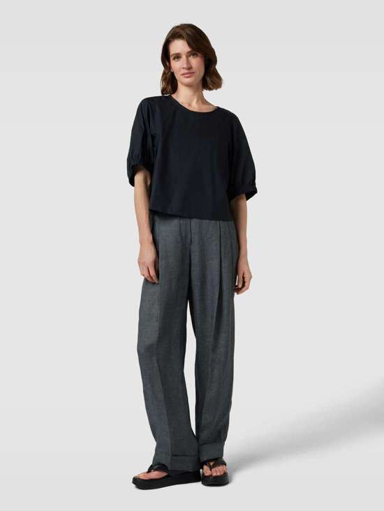 Укороченная блузка-рубашка с рукавами 3/4