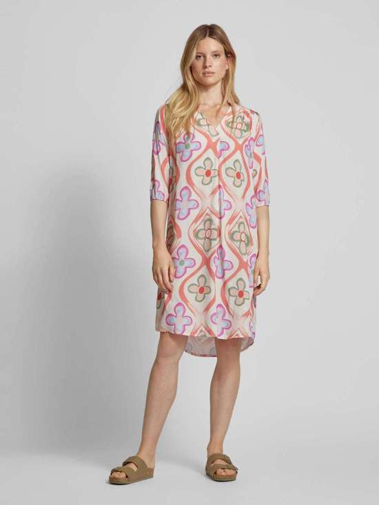 Платье миди из чистой вискозы с рукавами 3/4