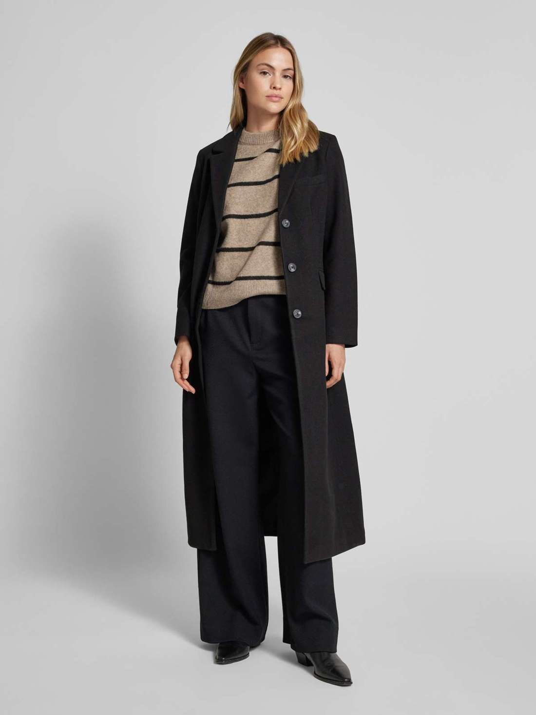 Вязаный свитер с содержанием шерсти и воротником-стойкой MARINA