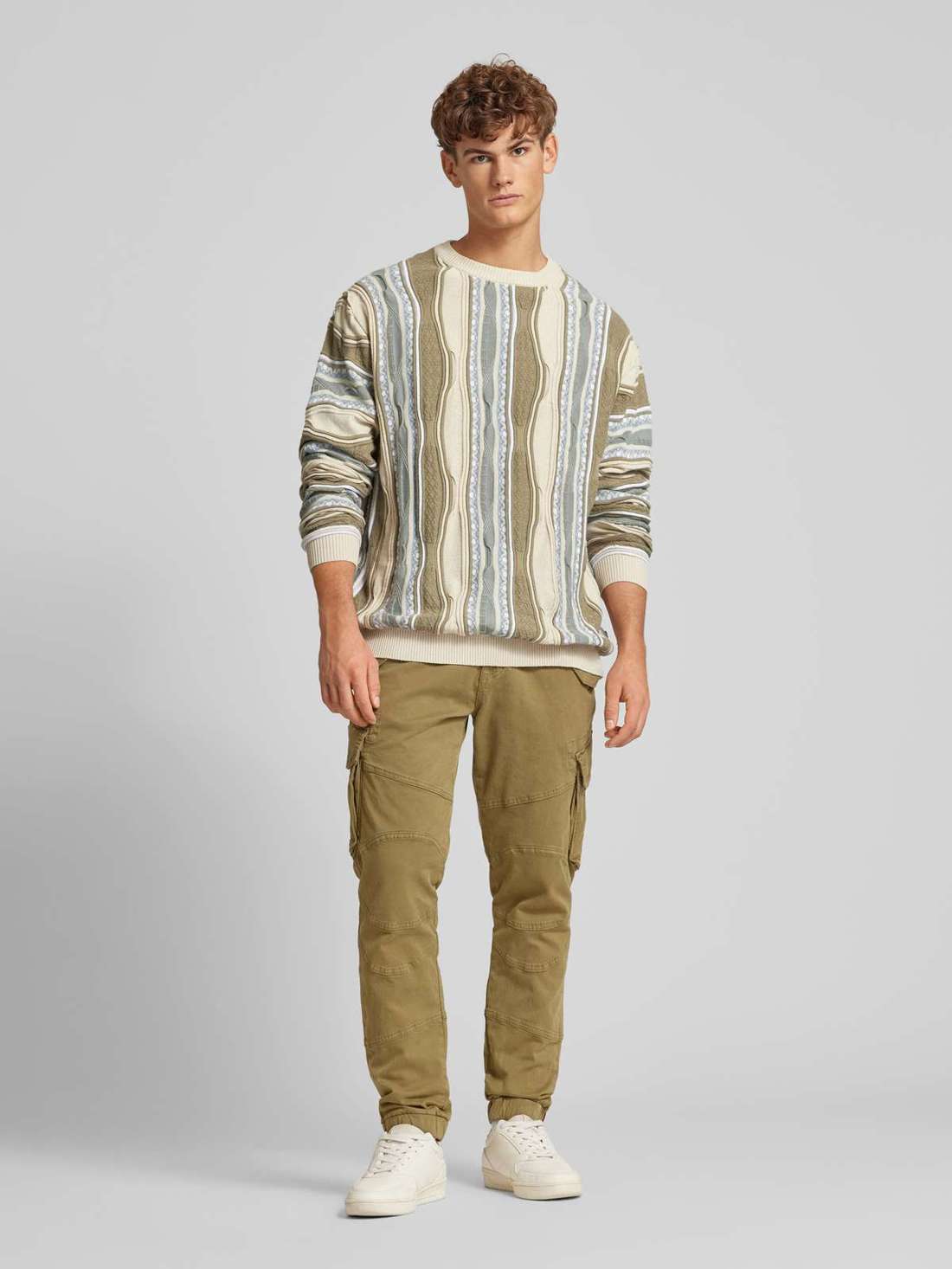 Вязаный свитер с ребристыми манжетами TETON