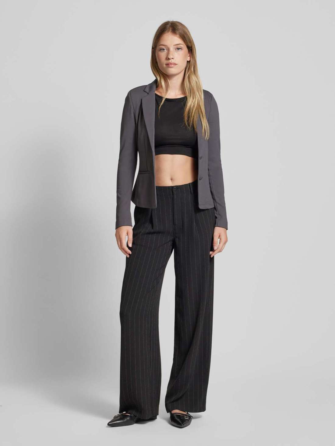 Приталенный пиджак с окантованными карманами POPTRASH LIFE