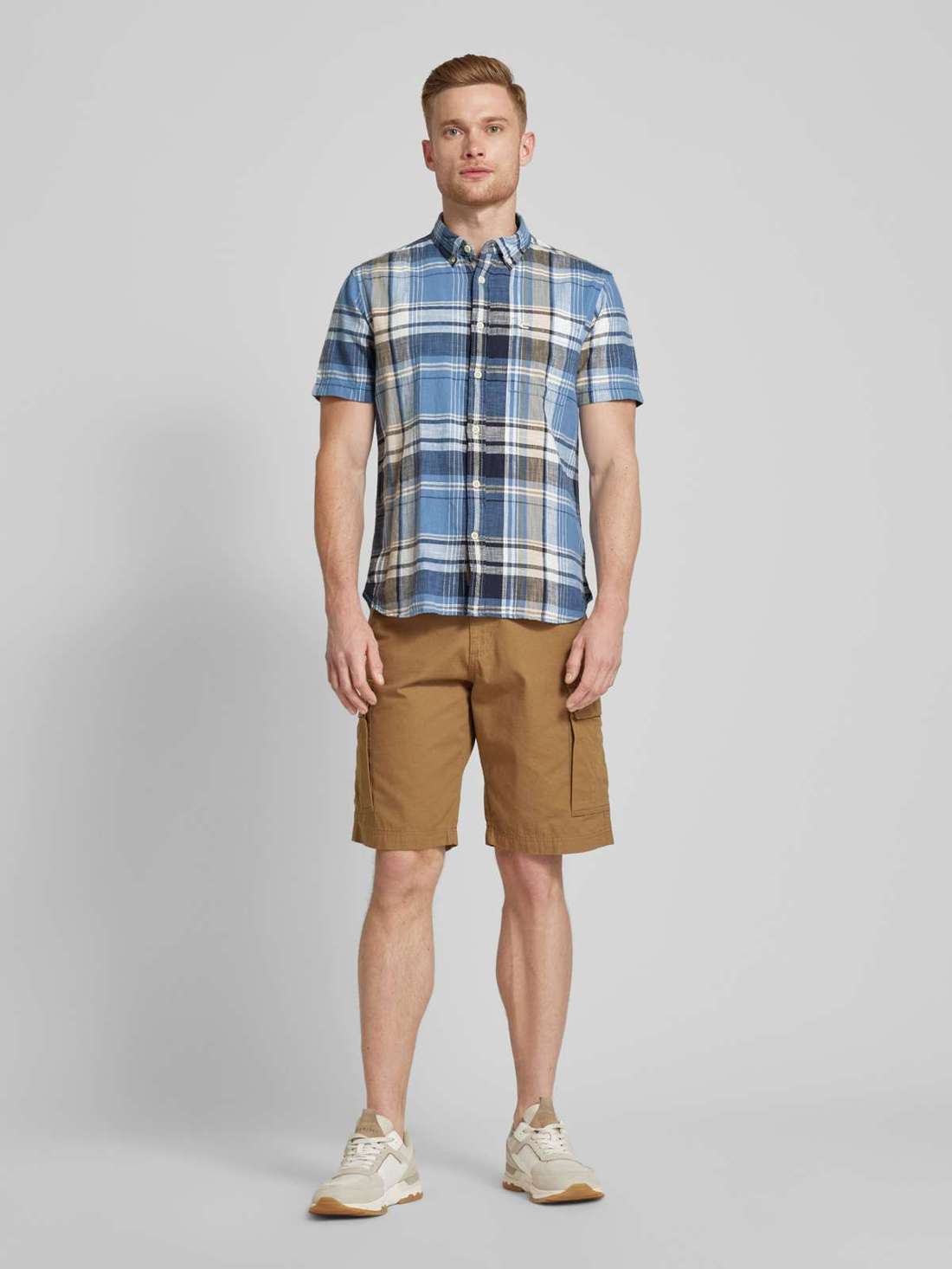 Повседневная рубашка обычного кроя с клетчатым узором