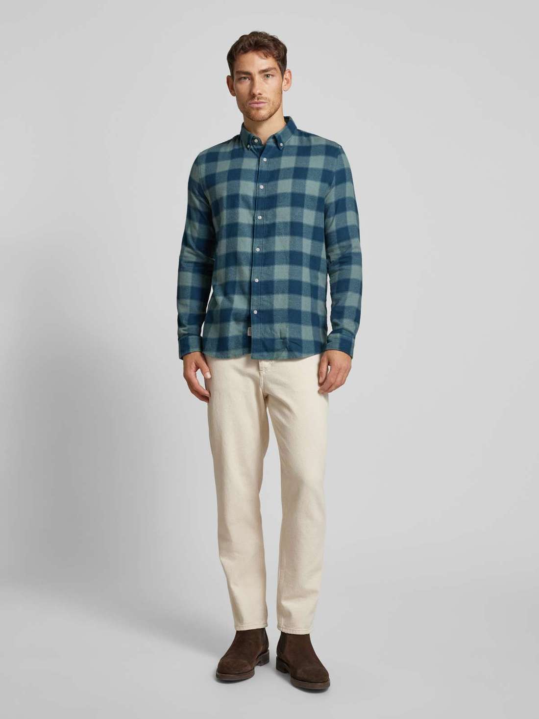 Повседневная рубашка индивидуального кроя с воротником на пуговицах LIAN