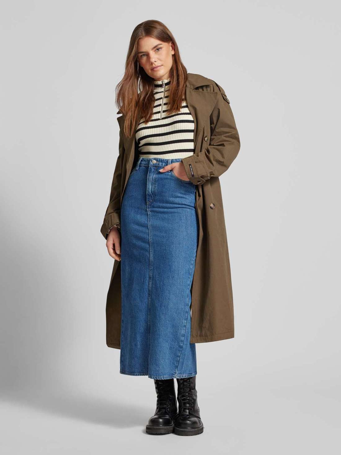 Джинсовая юбка с боковыми карманами Suri