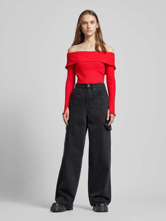 Топ с длинными рукавами и воротником на плечах JAZMINE