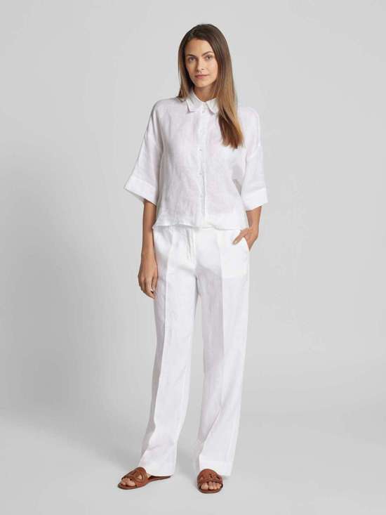 Льняные брюки прямого кроя с заглаженными складками Mirja