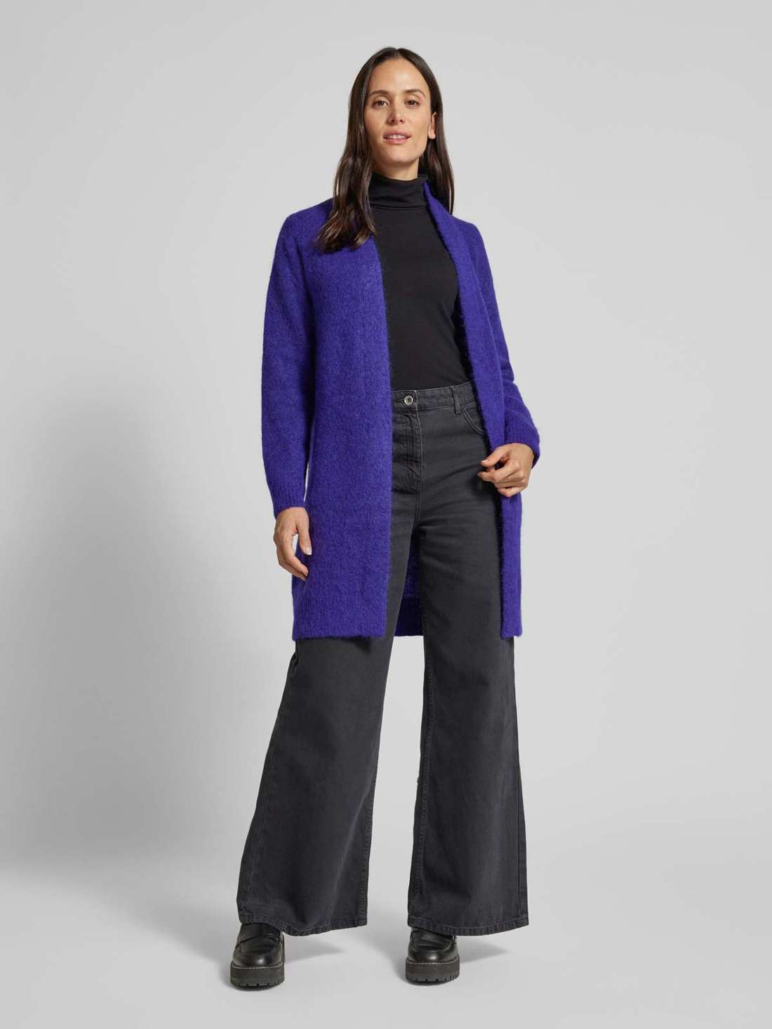 Кардиган из смесового мохера с открытым передом