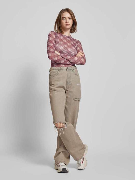 Рубашка с длинными рукавами и круглым вырезом