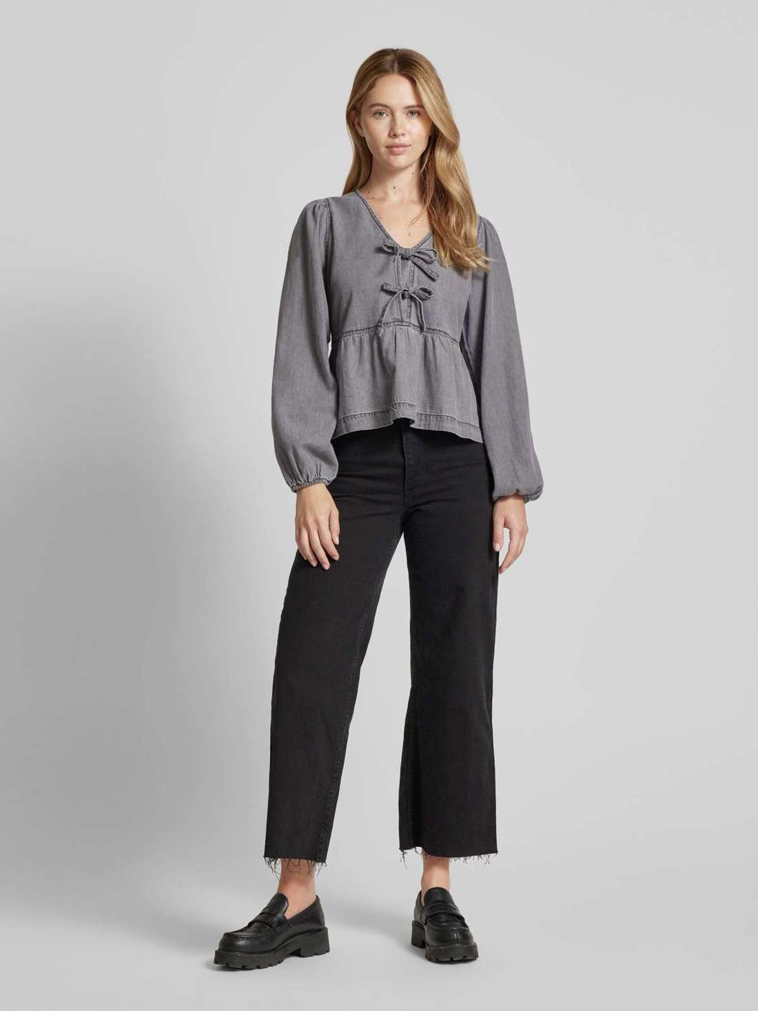 Джинсовая блузка стандартного кроя с объемными рукавами Esmée