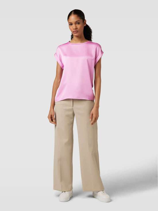 Однотонная блузка с короткими рукавами и манжетами