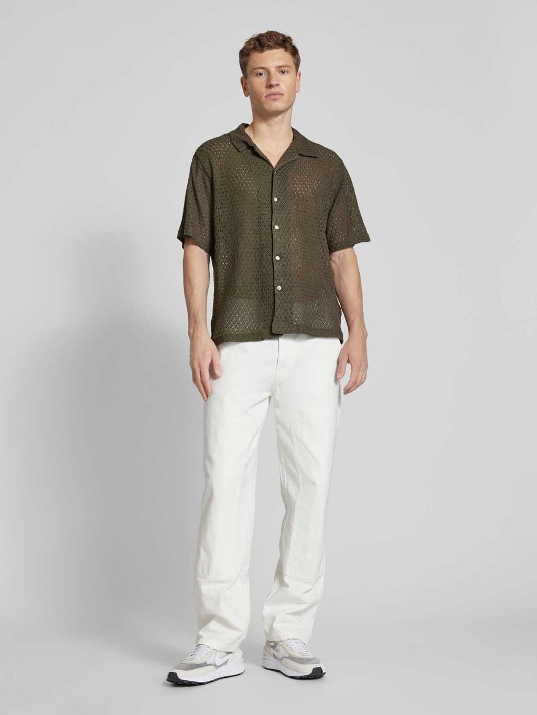 Повседневная рубашка стандартного кроя с узором из дырочек MADDEN