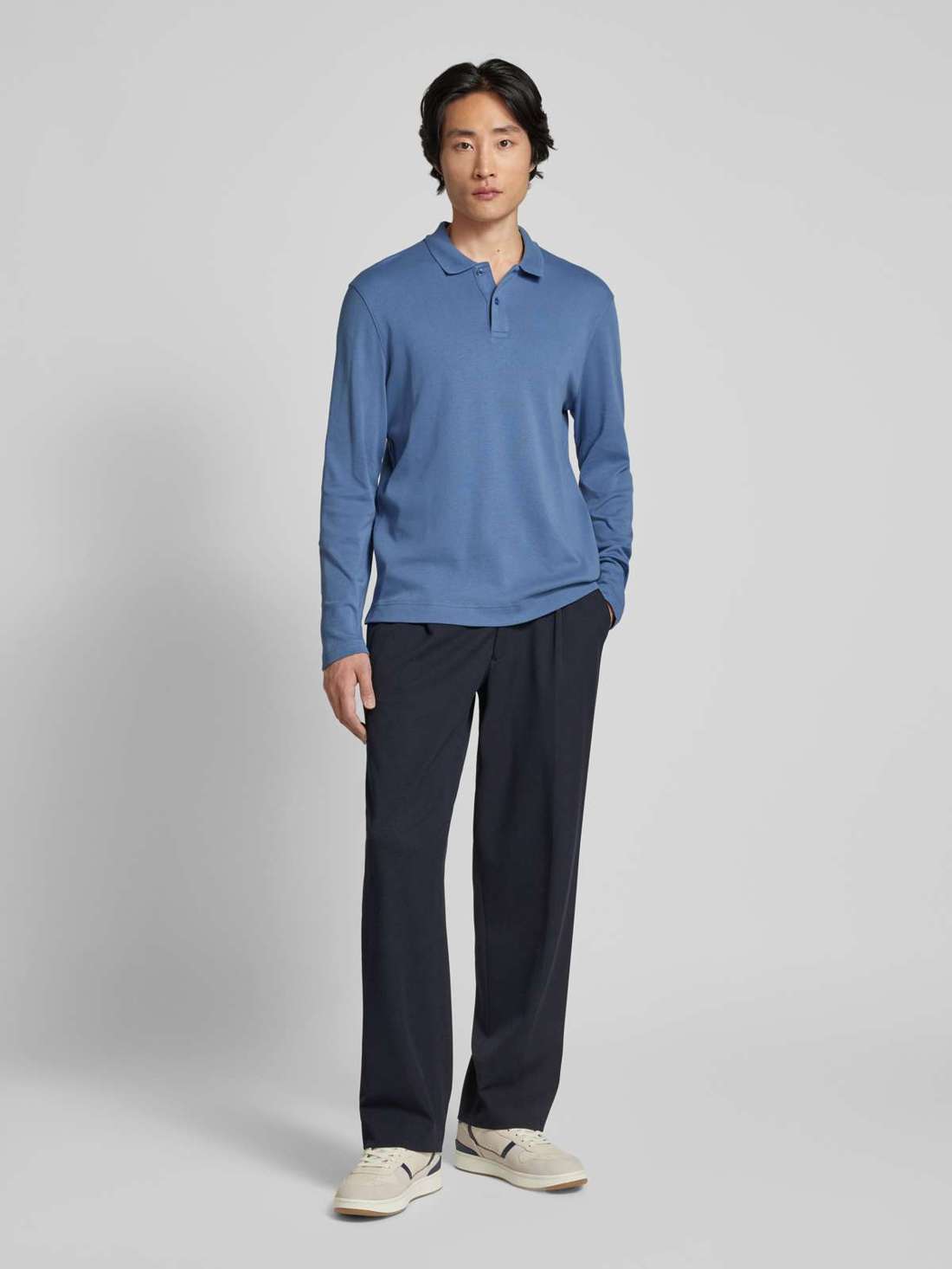 Рубашка-поло стандартного кроя с длинными рукавами