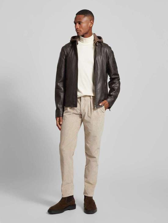 Кожаная куртка со съемным капюшоном Rylo