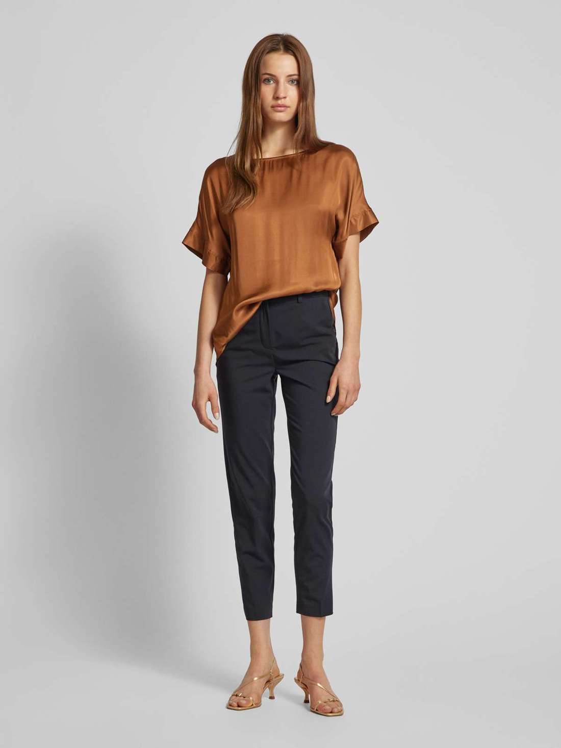 Блузка-рубашка однотонного дизайна