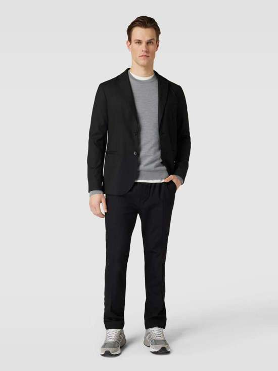 Вязаный свитер с круглым вырезом в рубчик