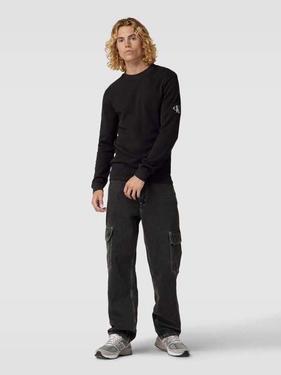 Лонгслив из хлопка со структурированным узором WAFFLE