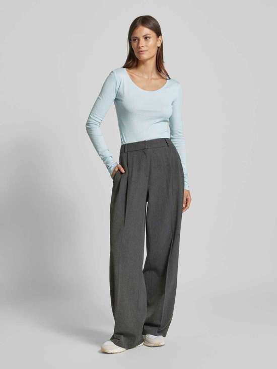 Рубашка с длинными рукавами и круглым вырезом в рубчик Elayer