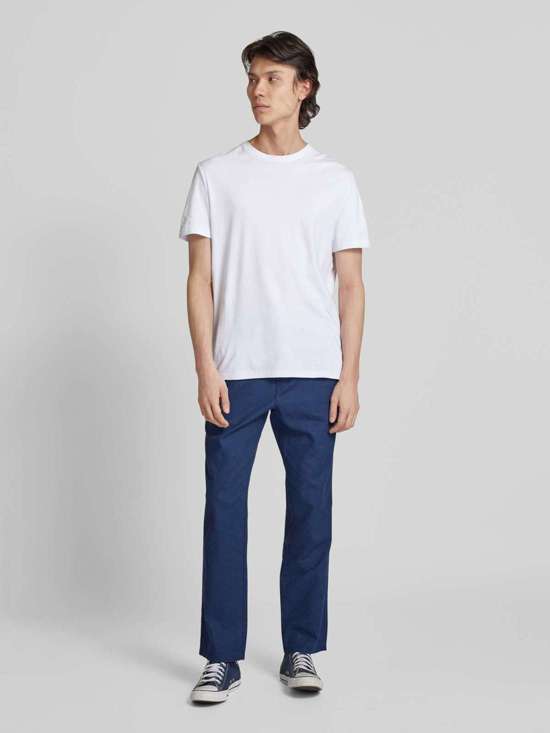 Брюки прямого кроя из смеси льна и хлопка с эластичным поясом