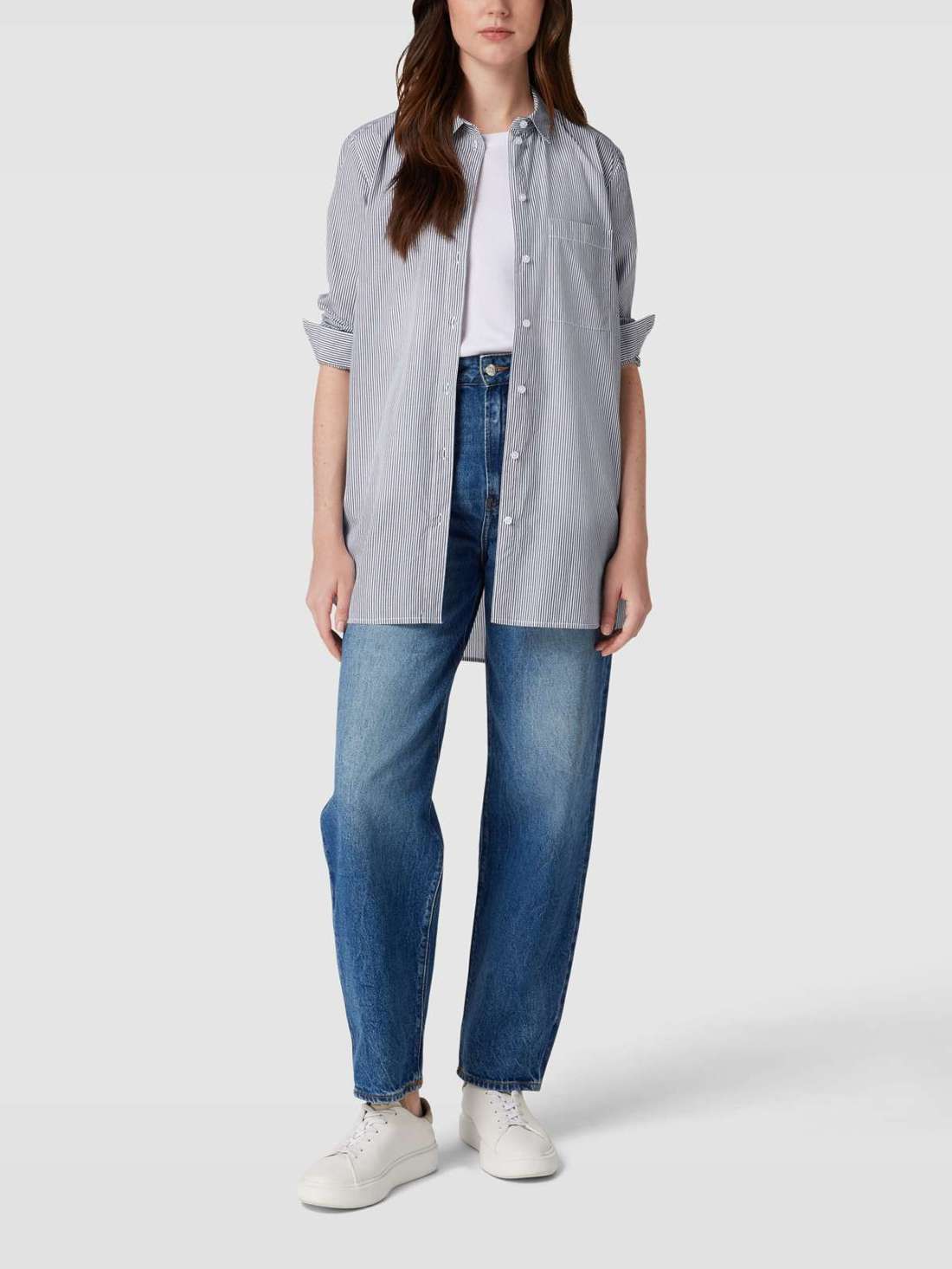 Блузка-рубашка с полосатым узором