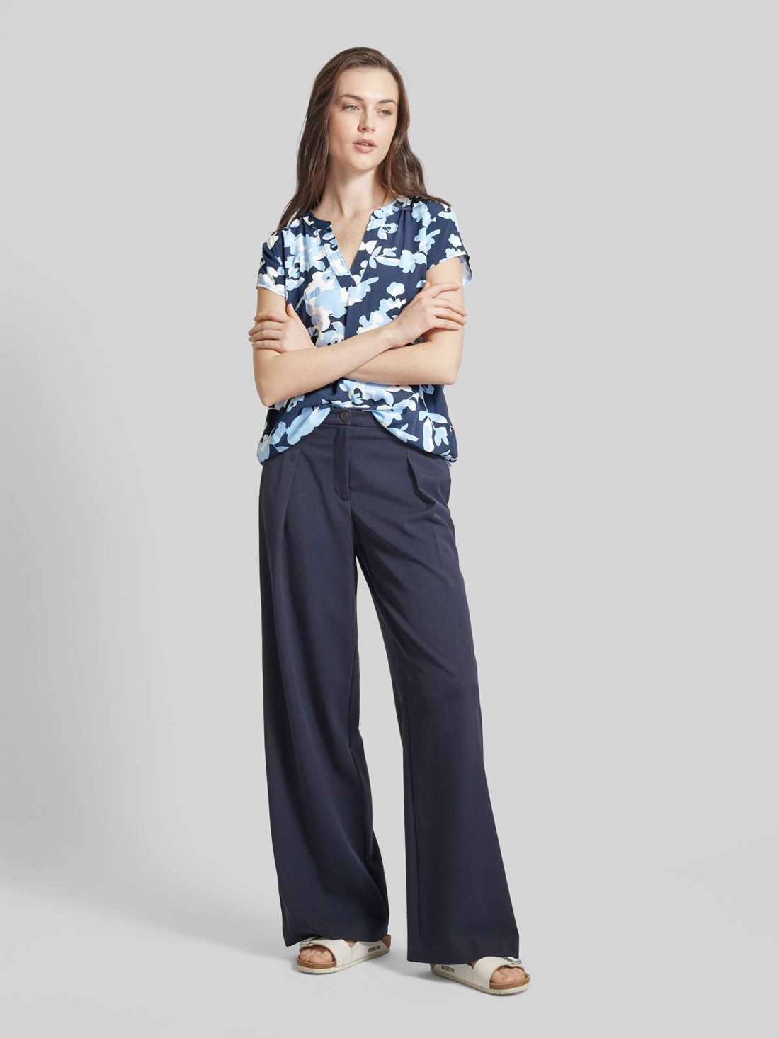 Блуза с воротником-туникой