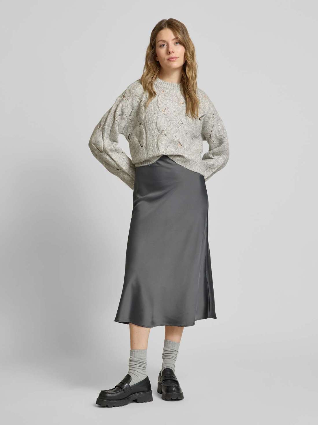 Трикотажный свитер свободного кроя с содержанием шерсти LINA