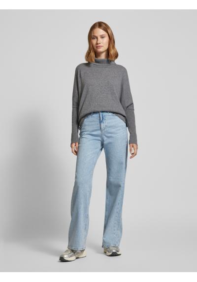 Широкие джинсы с завышенной талией и отделкой стразами TESSA