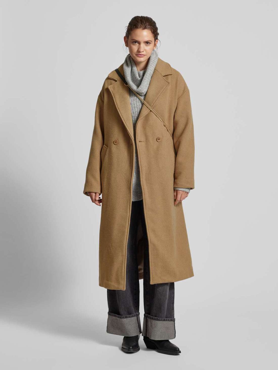 Пальто из смесовой шерсти с поясом Dena