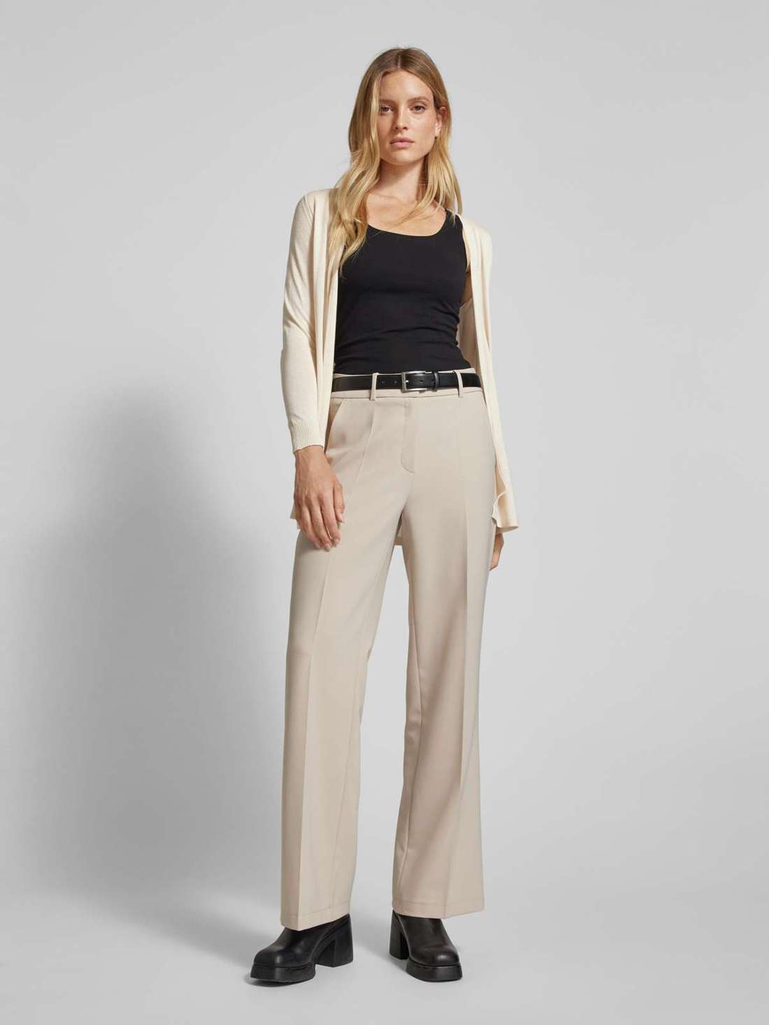 Длинный кардиган с ребристыми манжетами