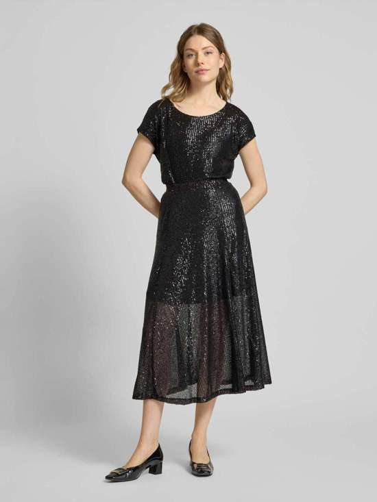 Юбка длиной до колена с отделкой пайетками