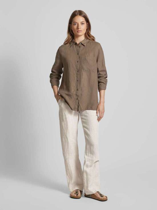 Льняные брюки прямого кроя с петлями для ремня NORA