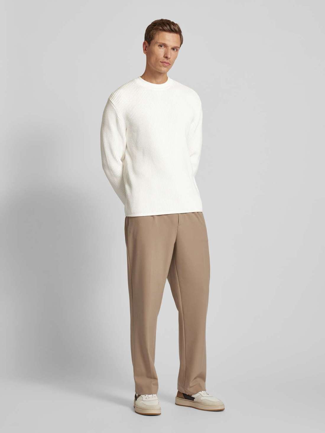 Вязаный свитер с круглым вырезом LEANDO