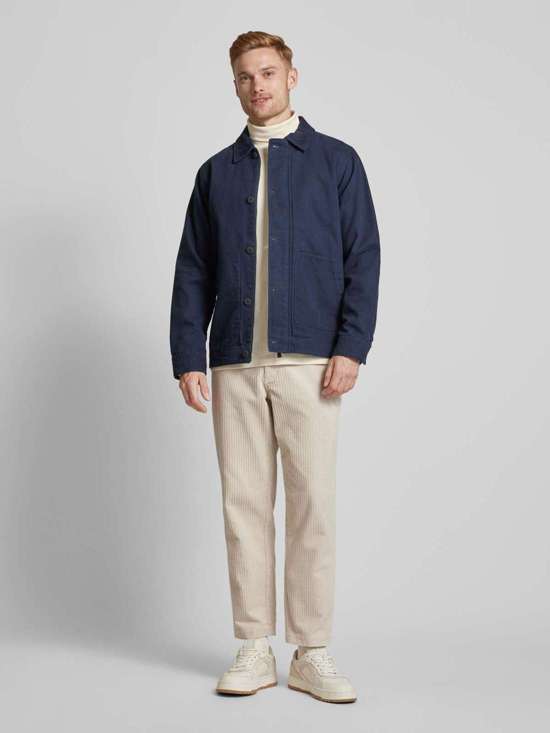 Брезентовая куртка классического кроя с вельветовым воротником