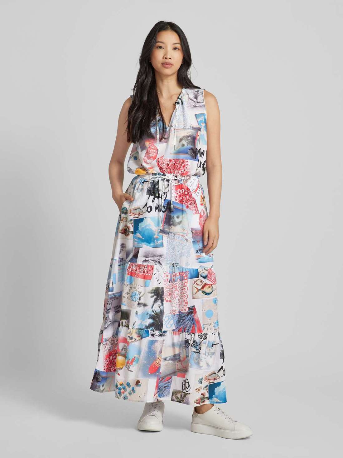 Юбка-макси по всей длине из смеси хлопка и вискозы