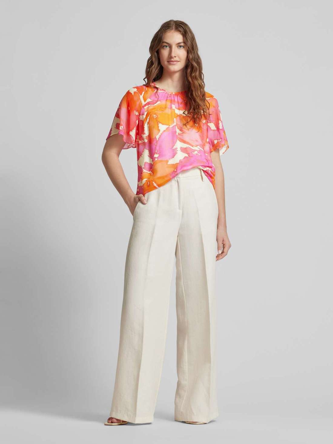 Блузка-рубашка со сплошным узором