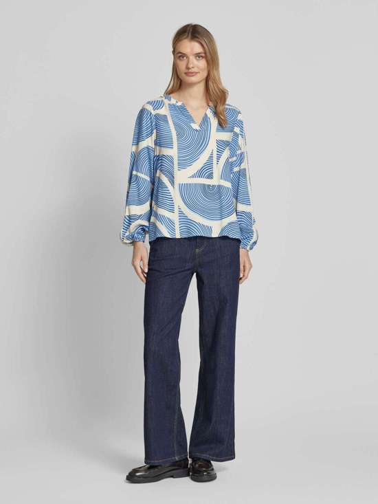 Блузка приталенного кроя из вискозы с воротником-туникой OLIVERA