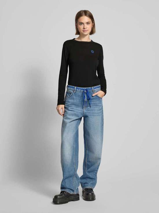 Рубашка с длинными рукавами и круглым вырезом в рубчик Daliria