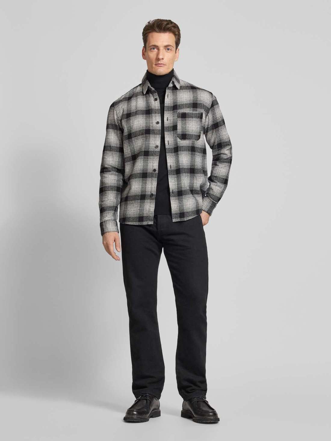 Рубашка свободного кроя из чистого хлопка с клетчатым узором